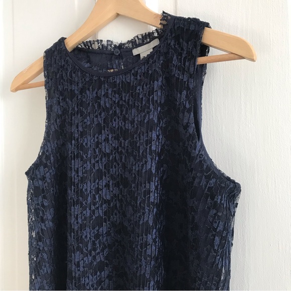H&M | Sleeveless lacy top, navy blue - Picture 4 of 8